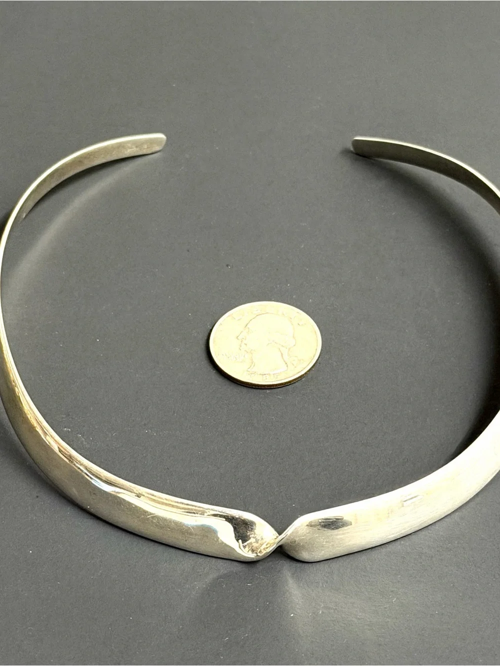 925 SS Minimalist Collar Choker Necklace 16” 38 grams